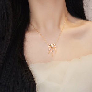 S925 Sterling Silver Necklace With Fluorescent Enamel Fireworks Designunique Niche And Creatively Crafted Clavicle Chain - Zambeel