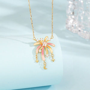 S925 Sterling Silver Necklace With Fluorescent Enamel Fireworks Designunique Niche And Creatively Crafted Clavicle Chain - Zambeel