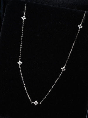 S925 Sterling Silver Plated 18K Gold Light Luxury Star Elegance High - grade Starry Clavicle Chain - Zambeel