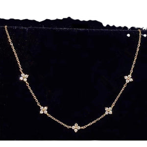 S925 Sterling Silver Plated 18K Gold Light Luxury Star Elegance High - grade Starry Clavicle Chain - Zambeel