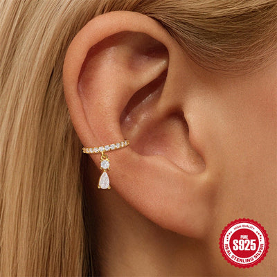 S925 Sterling Silver Smooth Surface Branch Ear Cuff - Zambeel