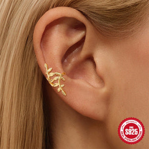 S925 Sterling Silver Smooth Surface Branch Ear Cuff - Zambeel