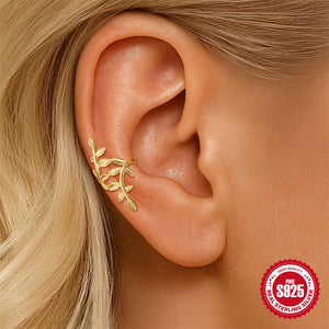 S925 Sterling Silver Smooth Surface Branch Ear Cuff - Zambeel