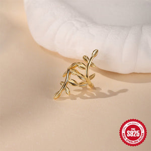 S925 Sterling Silver Smooth Surface Branch Ear Cuff - Zambeel