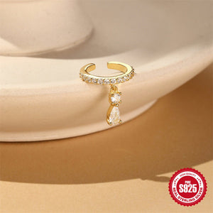 S925 Sterling Silver Smooth Surface Branch Ear Cuff - Zambeel