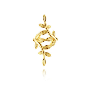 S925 Sterling Silver Smooth Surface Branch Ear Cuff - Zambeel