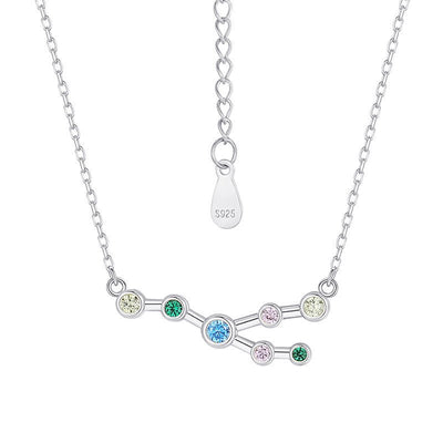 S925 Sterling Silver Twelve Constellation Zircon Necklace For Women - Zambeel