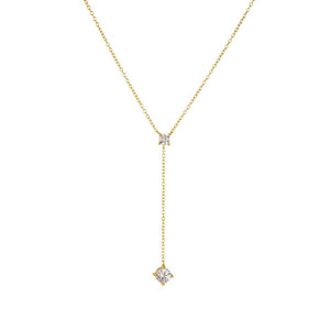 S925 Sterling Silver Y - Shaped Tassel Clavicle Necklace Jewelry - Zambeel