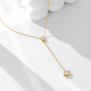 S925 Sterling Silver Y - Shaped Tassel Clavicle Necklace Jewelry - Zambeel