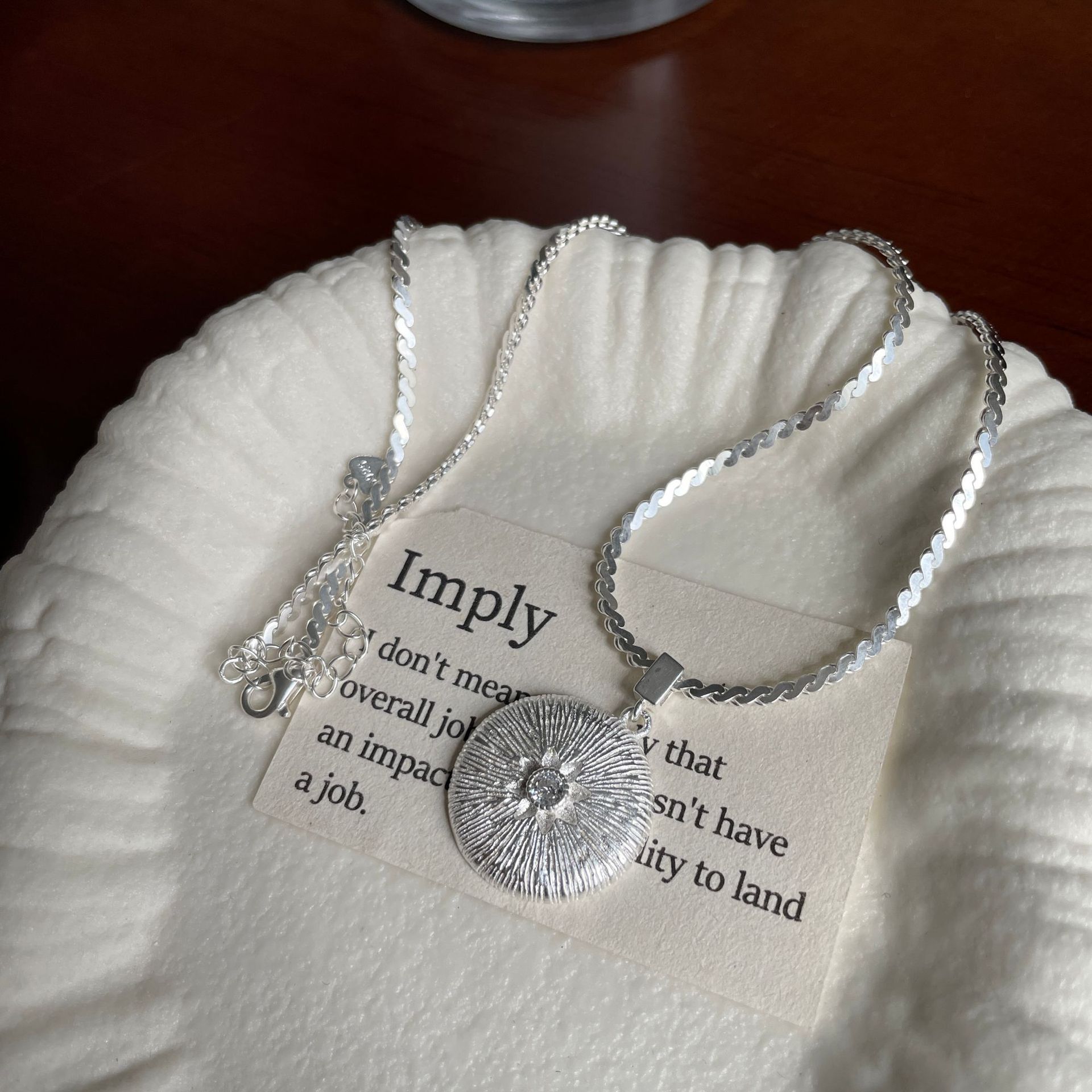 S925 Sterling Silver Zircon Necklace - Zambeel