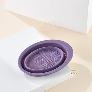 Scrubbing Plate Makeup Brush Cleaning Pad Makeup Brush Cleaning Bowl - Zambeel
