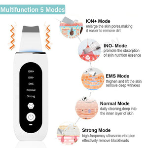 Shovel Skin Blackhead Ultrasonic Beauty Microcurrent Color Light - Zambeel