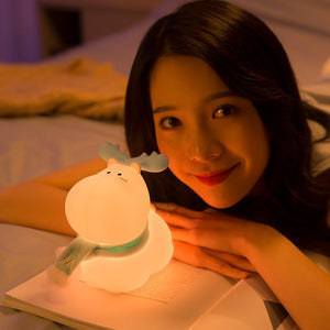 Silica Gel Lamp Bedroom Bedside Pat USB Charging Dimming Timing Light - Zambeel