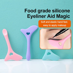Silicone Eyeliner Stencil Wing Tip Mascara Drawing Lipstick Aid Face Cream Applicator For Beginners Makeup Tool Eyeliner Stencils Silicone Winged Tip Eyeliner Aid Eyebrow Pencil Stencil Reusable - Zambeel