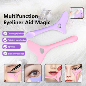 Silicone Eyeliner Stencil Wing Tip Mascara Drawing Lipstick Aid Face Cream Applicator For Beginners Makeup Tool Eyeliner Stencils Silicone Winged Tip Eyeliner Aid Eyebrow Pencil Stencil Reusable - Zambeel