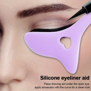 Silicone Eyeliner Stencil Wing Tip Mascara Drawing Lipstick Aid Face Cream Applicator For Beginners Makeup Tool Eyeliner Stencils Silicone Winged Tip Eyeliner Aid Eyebrow Pencil Stencil Reusable - Zambeel