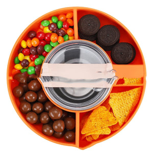 Silicone Snack For Cup 40 Oz Reusable Snack Container 4 Compartment Snack Platters Cup Snack Bowl Cup Holder Food Tray - Zambeel
