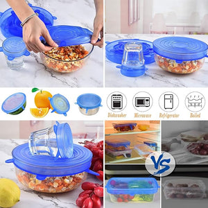 Silicone Stretch Lids With Bowl (Pack of 6) - Zambeel