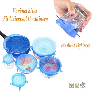 Silicone Stretch Lids With Bowl (Pack of 6) - Zambeel
