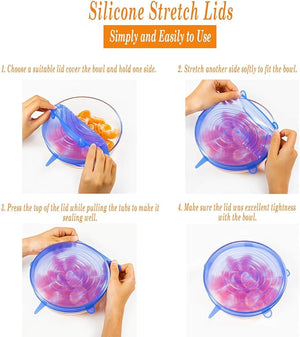 Silicone Stretch Lids With Bowl (Pack of 6) - Zambeel