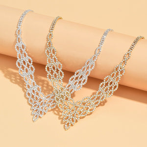 Silver Crystal Stone Gold And Silver Color Necklace Suit - Zambeel