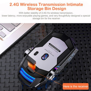 Silver Eagle A7 Silent Silent Rechargeable Wireless Mouse Computer Accessories - Zambeel