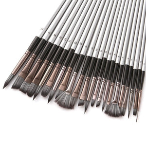 Silver - grey Rod Pen Curtain Oil Paint Brush Gouache Watercolor Paint Brush - Zambeel