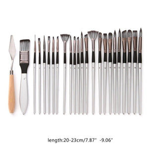 Silver - grey Rod Pen Curtain Oil Paint Brush Gouache Watercolor Paint Brush - Zambeel