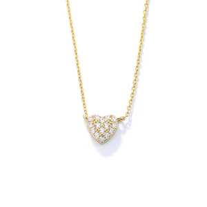 Silver Heart - shaped Zircon Necklace For Women - Zambeel