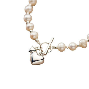 Silver Love Pearl Light Bead Bracelet Heart - shaped - Zambeel