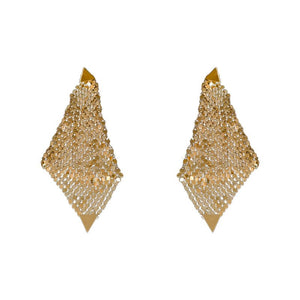 Silver Needle Triangle Sequins Irregular Earrings - Zambeel