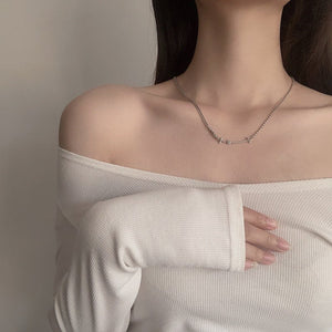 Silver Plated Retro Deep Black Color Necklace Clavicle Chain Personality - Zambeel
