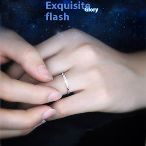 Simple 925 Sterling Silver Fine Row Diamond Ring - Zambeel