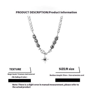 Simple All - match Eight Awn Star Necklace For Men Titanium Steel No Fading - Zambeel