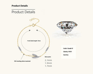 Simple All - match Leaf Diamond Bracelet - Zambeel
