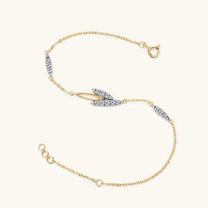 Simple All - match Leaf Diamond Bracelet - Zambeel