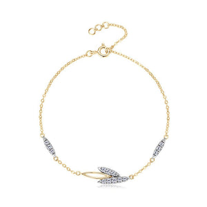 Simple All - match Leaf Diamond Bracelet - Zambeel