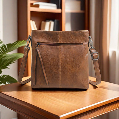 Simple And High - end Textured Artificial Leather Retro Men's And Women's Handbags Fashion - Zambeel