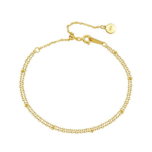 Simple Double - layer 925 Silver Plating 10K Yellow Bracelet For Women - Zambeel