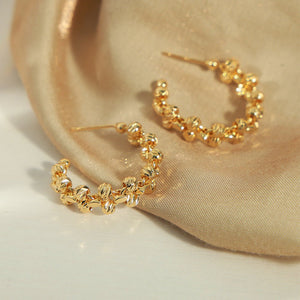 Simple Fashion Copper Irregular Beads Woven Earrings - Zambeel