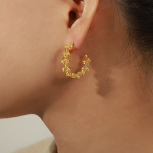 Simple Fashion Copper Irregular Beads Woven Earrings - Zambeel