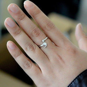 Simple Fashion Inspiration Ring Creative Semicolon Design Women Men Wave Ring Inspirational Jewelry Graduate Valentine's Gift - Zambeel