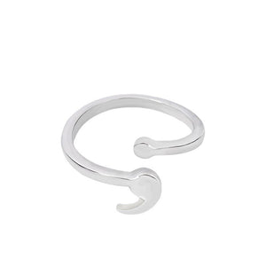 Simple Fashion Inspiration Ring Creative Semicolon Design Women Men Wave Ring Inspirational Jewelry Graduate Valentine's Gift - Zambeel
