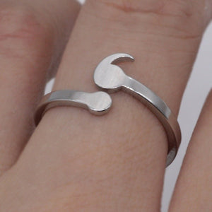 Simple Fashion Inspiration Ring Creative Semicolon Design Women Men Wave Ring Inspirational Jewelry Graduate Valentine's Gift - Zambeel