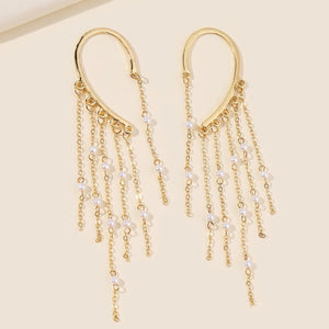 Simple Fashion Pearl Pendant Round Ear Hanging - Zambeel