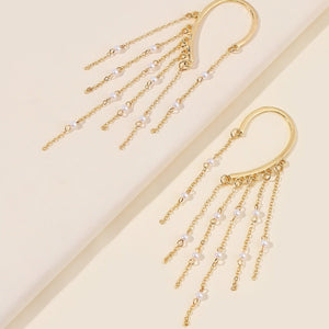 Simple Fashion Pearl Pendant Round Ear Hanging - Zambeel