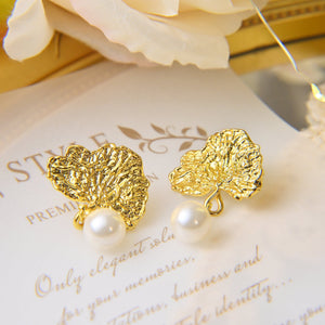 Simple Flower Pearl Earrings Fancy Fancy Light Luxury Earrings - Zambeel