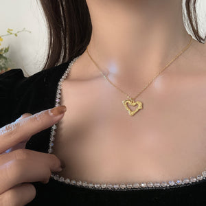 Simple Graceful And Fashionable Necklace Love Texture 925 Sterling Silver - Zambeel