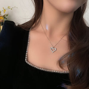 Simple Graceful And Fashionable Necklace Love Texture 925 Sterling Silver - Zambeel