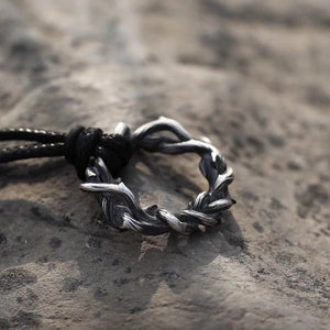 Simple Leather All - Match Hip - Hop Retro Punk Necklace For Men With A Thorn Pendant - Zambeel